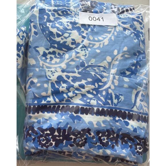 Lilly Pulitzer Mila Stretch Dress Sz 8 Blue Print Shift Mini Feminine Coquette - Picture 11 of 11